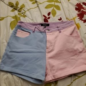 Care Bear color block peak a boo shorts